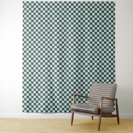 Tapiz Forest green moss checkerboard pattern