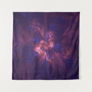 Tapiz Forma azul de la tapicería y púrpura abstracta