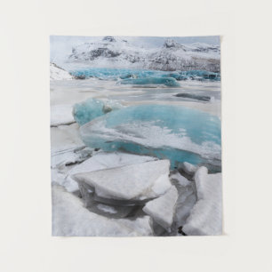 Tapiz Formaciones de hielo glacial en invierno
