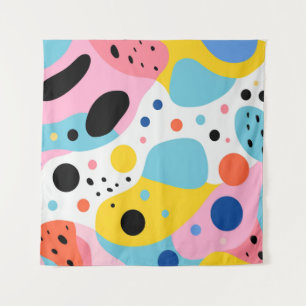 Tapiz Formas orgánicas coloridas y lúgubres  monograma