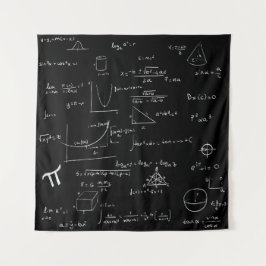 Tapiz Fórmulas y ecuaciones matemáticas manuscritas en n