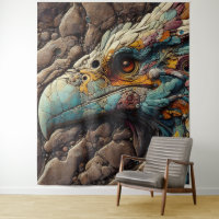 Fósil De Un Pájaro Extinto En Rocas - Arte De IA