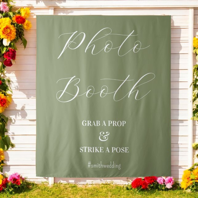 Tapiz Foto Booth Boda Sage Green (Subido por el creador)