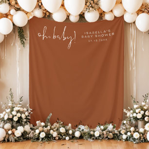 Tapiz FOTO de baby shower Boho Burnt Orange CORIANDRO