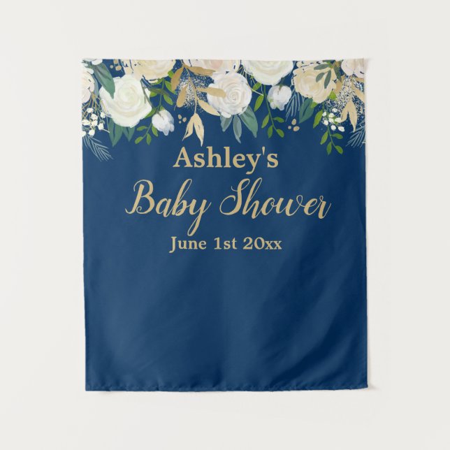 Tapiz Foto de Baby Shower Photo Booth Fondo Prop Gold (Anverso)