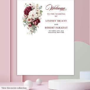 Tapiz Foto de Boho artístico Borgoña Boda blanco