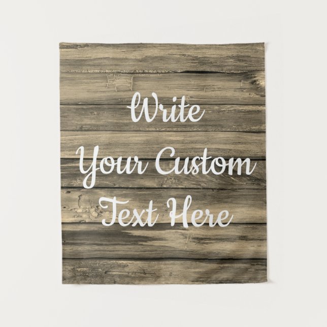 Tapiz Foto De Booth Con Fondo De Aniversario Rústico (Anverso)