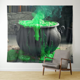 Tapiz Foto de Cauldron Halloween, bruja burbujeante