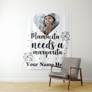 Tapiz Foto de corazón personalizado Mamacita necesita ma