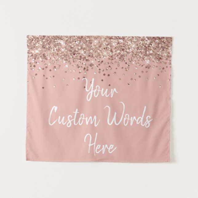 Tapiz Foto de Cumpleaños de Rosa Dorada Personalizada de (Anverso (horizontal))