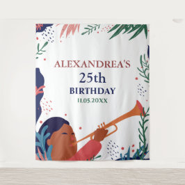 Tapiz Foto de Cumpleaños Personalizada para Cabina con F