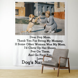 Tapiz Foto de Día de la Madre de Perro Personalizado Mod