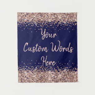 Tapiz Foto de fiesta de cumpleaños personalizada en azul