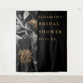 Tapiz Foto De Fondo De La Ducha De Bridas Con Floral Neg