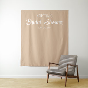 Tapiz Foto de fondo de la ducha de novia beige