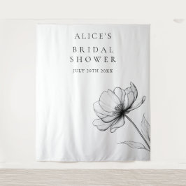 Tapiz Foto de fondo de la ducha de novia floral minimali