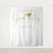 Foto de fondo de la fiesta de graduación de oro mo