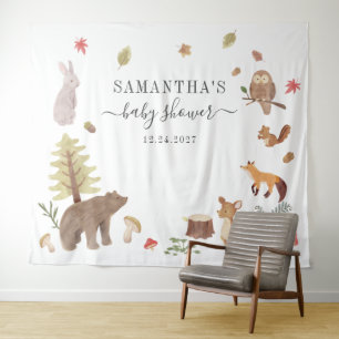 Tapiz Foto de fondo de Woodland Animals Baby Shower