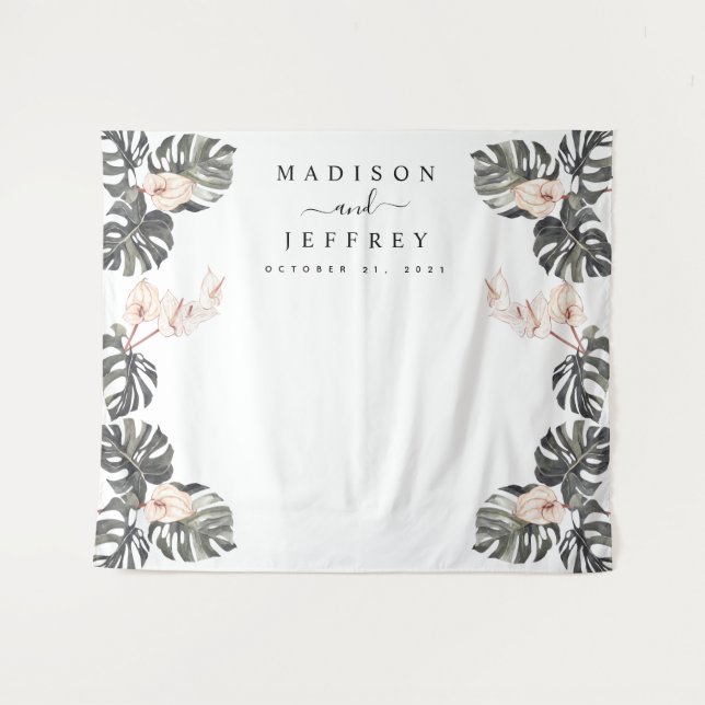 Tapiz Foto de fondo del Boda Tropical Calla Lily (Anverso (horizontal))