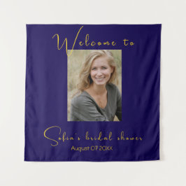 Tapiz Foto de girasol azul oscuro con ducha de novia