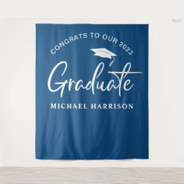 Tapiz Foto de graduación Booth Blue