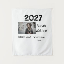 Tapiz foto de graduación simple clásica agregar año de c
