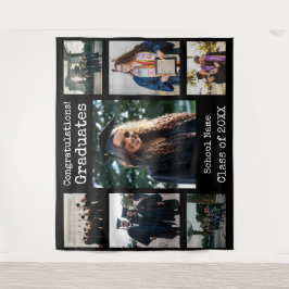 Tapiz Foto de graduados de la clásica felicitación negra