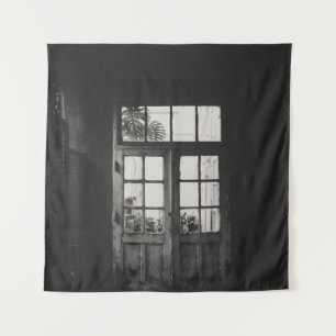 TAPIZ FOTO DE GRAYSCALE DE LA PUERTA DE CRISTAL CLARA DE