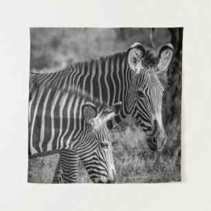 TAPIZ FOTO DE GRAYSCALE DE ZEBRAS