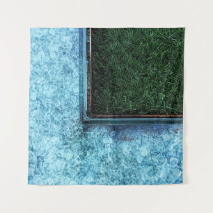 Tapiz Foto de hierbas verdes cerca de los azulejos