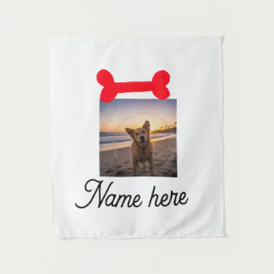 Tapiz Foto de hueso de perro rojo regalos sencillos nomb