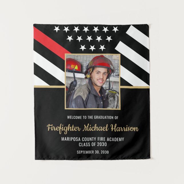 Tapiz Foto de la graduación de la Academia de Bomberos (Anverso)