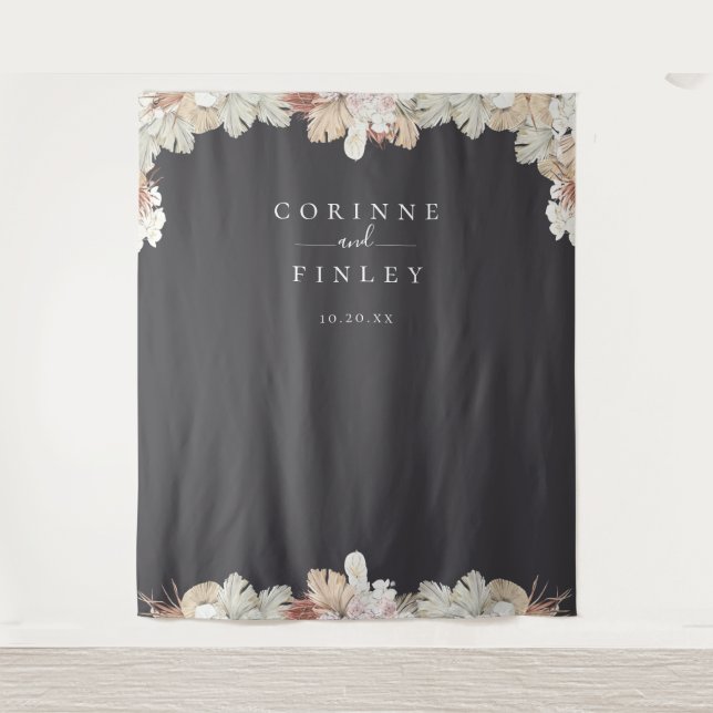 Tapiz Foto de marco de oasis bohemio rústico (Anverso)