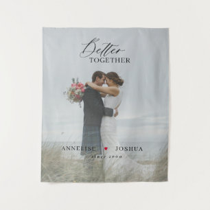 Tapiz Foto de pareja de aniversario de boda elegante