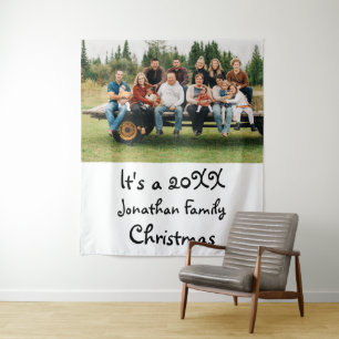 Tapiz Foto de personalizado de Navidades familiares mode