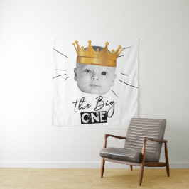 Tapiz Foto de primer cumpleaños en blanco y negro modern