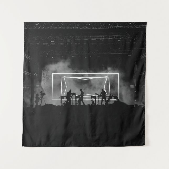 TAPIZ FOTO DE SILHOUETTE DE ROCK BAND EN EL ESCENARIO  (Anverso)