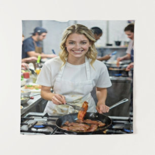 Tapiz Foto de Tocino Cocinando Personalizar