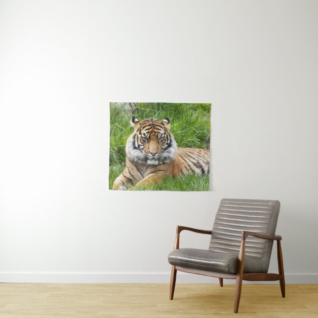 Tapiz Foto del tigre del gato grande de Sumatra (In situ (horizontal))