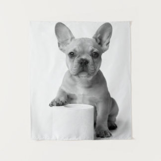 Tapiz Foto divertida de papel higiénico con bulldog fran