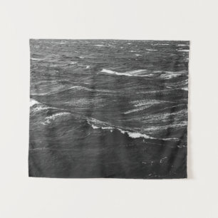 Tapiz Foto en blanco y negro de un mar tormentoso
