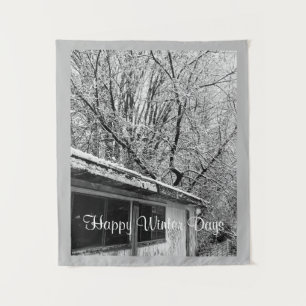 Tapiz Foto en blanco y negro de una campaña de invierno 