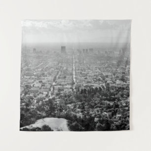 TAPIZ FOTO GRAYSCALE AERIAL DE LA CIUDAD