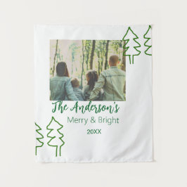 Tapiz Foto moderna del árbol de Navidad verde de nombre 