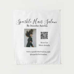 Tapiz Foto moderna peluquería pequeña empresa código QR