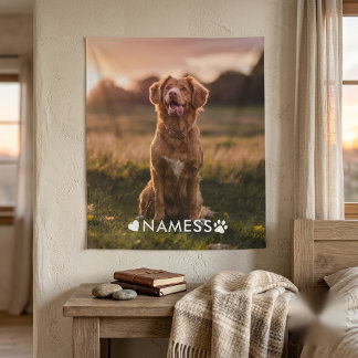 Tapiz Foto personalizada con el nombre de tu perro
