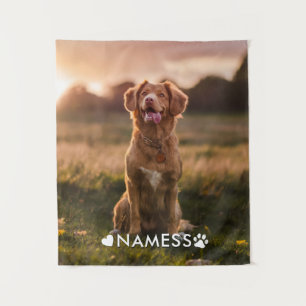 Tapiz Foto personalizada con el nombre de tu perro