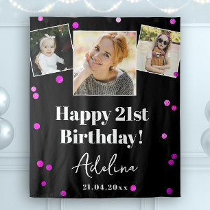 Tapiz Foto personalizado Moderno de la fiesta de cumplea