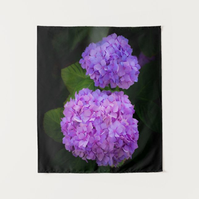Tapiz Foto van mooie paarse hortensia op een wandkleed (Anverso)