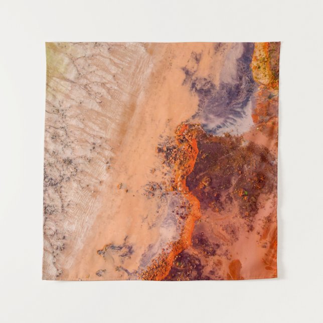 Tapiz Fotografía aérea de las montañas por la mañana (Anverso)